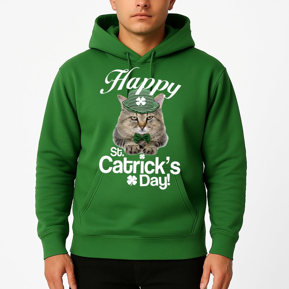 Happy St Catrick's Day Irish Cat Hoodie