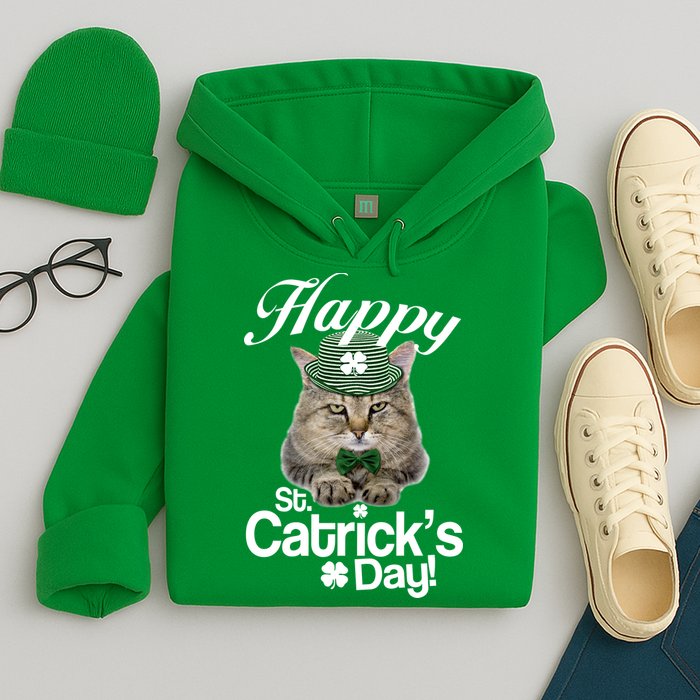 Happy St Catrick's Day Irish Cat Hoodie