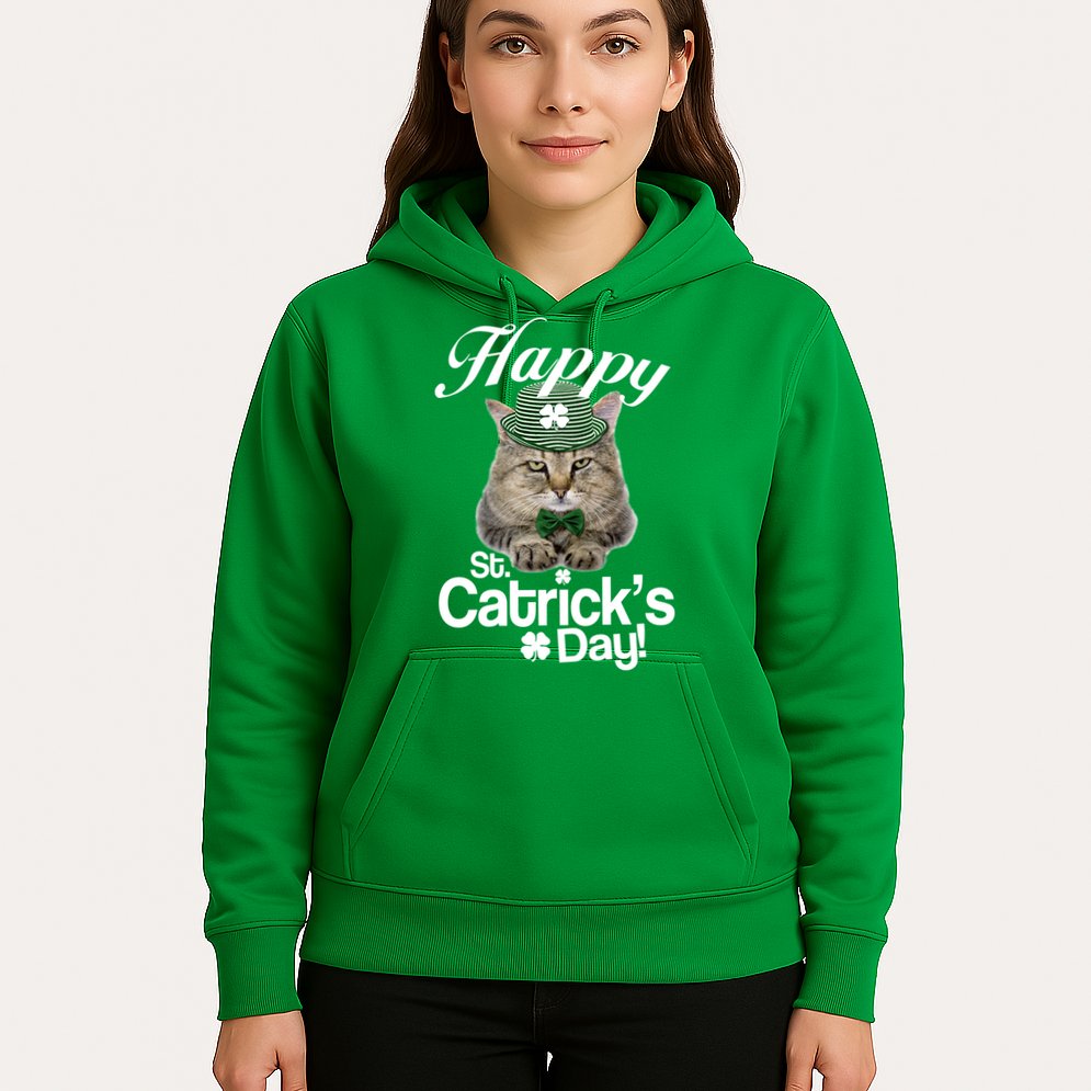 Happy St Catrick's Day Irish Cat Hoodie