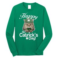 Happy St Catrick's Day Irish Cat Long Sleeve Shirt