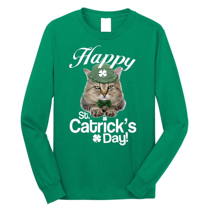 Happy St Catrick's Day Irish Cat Long Sleeve Shirt