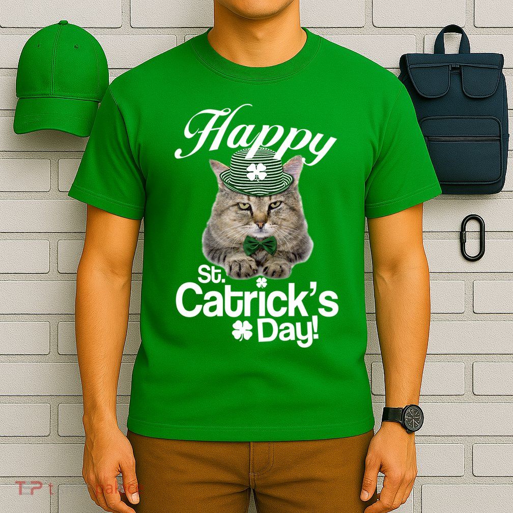 Happy St Catrick's Day Irish Cat T-Shirt
