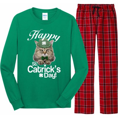 Happy St Catrick's Day Irish Cat Long Sleeve Pajama Set