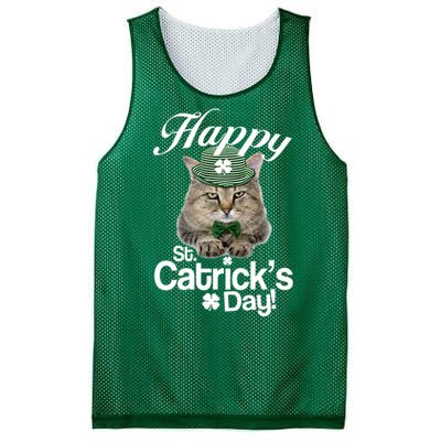 Happy St Catrick's Day Irish Cat Mesh Reversible Basketball Jersey Tank