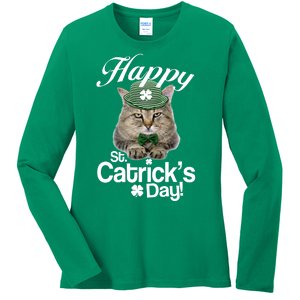 Happy St Catrick's Day Irish Cat Ladies Long Sleeve Shirt