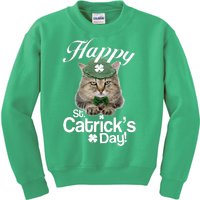 Happy St Catrick's Day Irish Cat Kids Sweatshirt