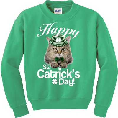 Happy St Catrick's Day Irish Cat Kids Sweatshirt