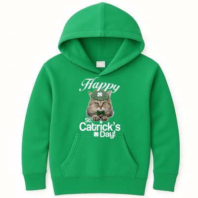 Happy St Catrick's Day Irish Cat Kids Hoodie