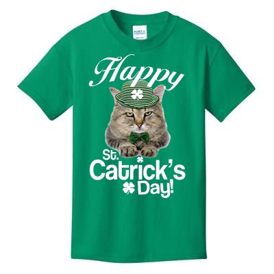 Happy St Catrick's Day Irish Cat Kids T-Shirt