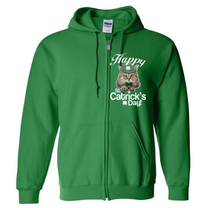 Happy St Catrick's Day Irish Cat Full Zip Hoodie