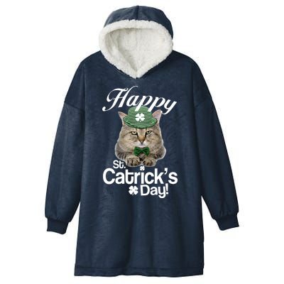 Happy St Catrick's Day Irish Cat Hooded Wearable Blanket