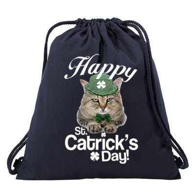 Happy St Catrick's Day Irish Cat Drawstring Bag