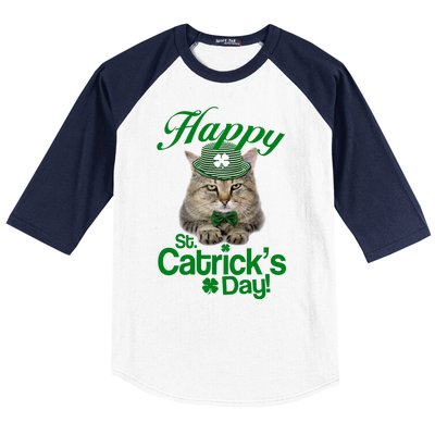 Happy St Catrick's Day Irish Cat Baseball Sleeve Shirt