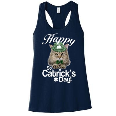 Happy St Catrick's Day Irish Cat Women's Racerback Tank