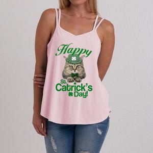 Happy St Catrick's Day Irish Cat Women's Strappy Tank