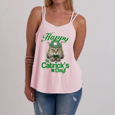 Happy St Catrick's Day Irish Cat Women's Strappy Tank