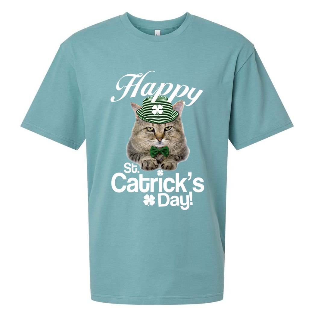 Happy St Catrick's Day Irish Cat Sueded Cloud Jersey T-Shirt