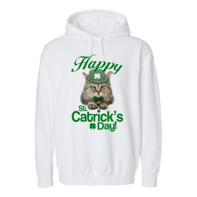 Happy St Catrick's Day Irish Cat Garment-Dyed Fleece Hoodie