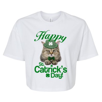 Happy St Catrick's Day Irish Cat Bella+Canvas Jersey Crop Tee