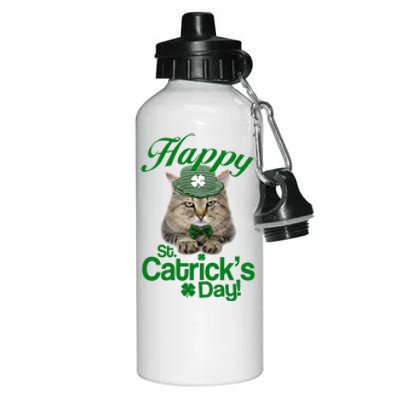 Happy St Catrick's Day Irish Cat Aluminum Water Bottle