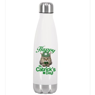 Happy St Catrick's Day Irish Cat Stainless Steel Insulated Water Bottle