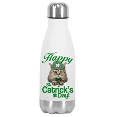 Happy St Catrick's Day Irish Cat Stainless Steel Insulated Water Bottle