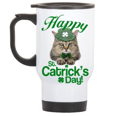 Happy St Catrick's Day Irish Cat Stainless Steel Travel Mug