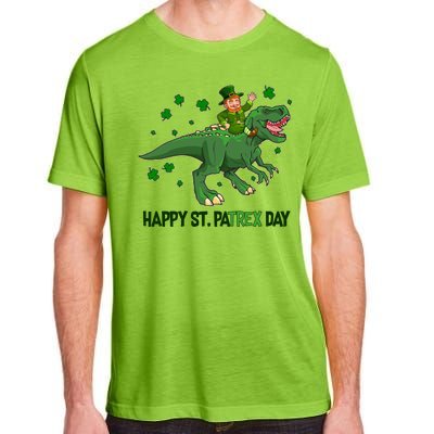 Happy St PaTREX Day Leprechaun Riding T-Rex Dinosaur Adult ChromaSoft Performance T-Shirt