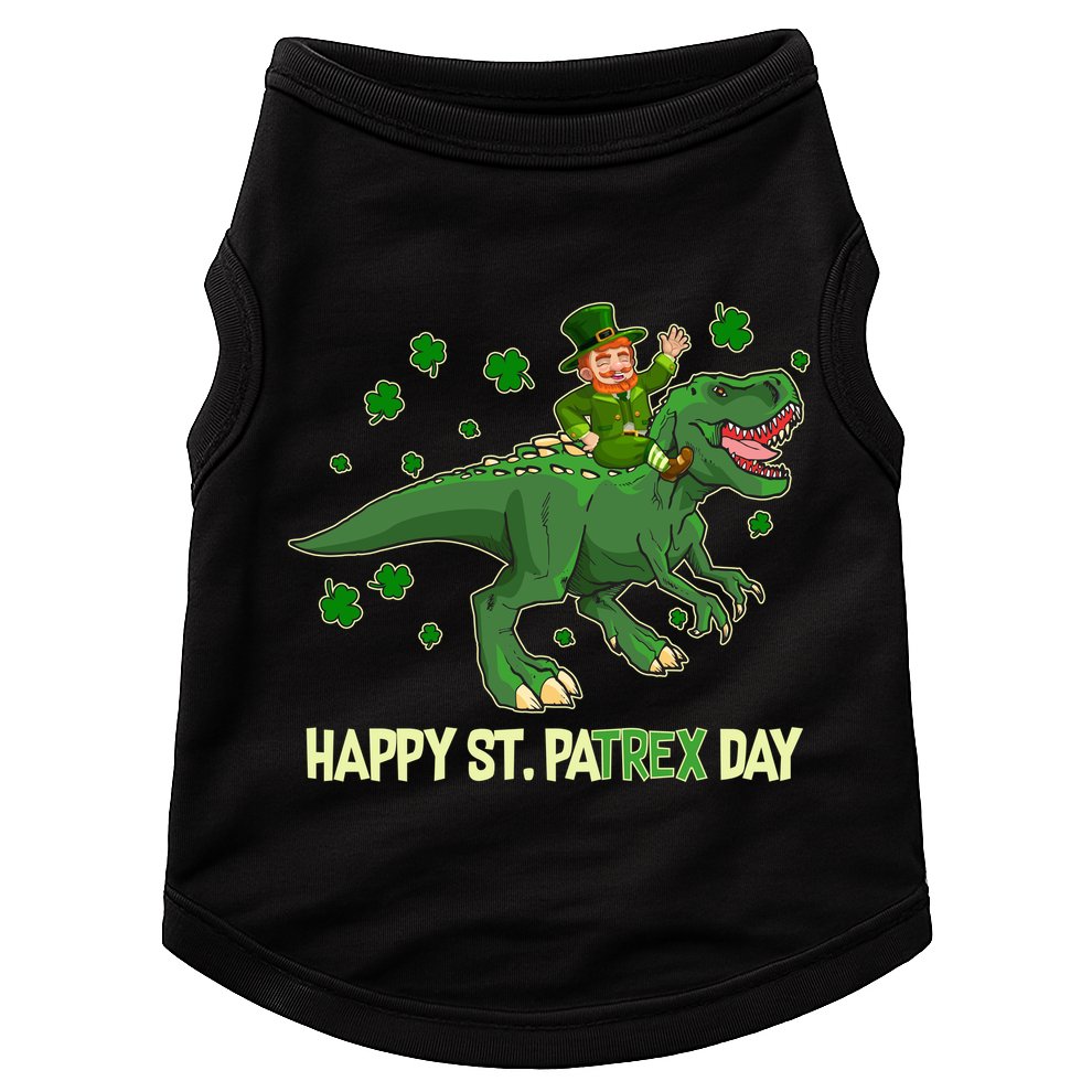 Happy St PaTREX Day Leprechaun Riding T-Rex Dinosaur Doggie Tank