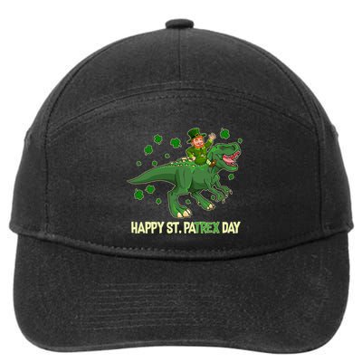 Happy St PaTREX Day Leprechaun Riding T-Rex Dinosaur 7-Panel Snapback Hat