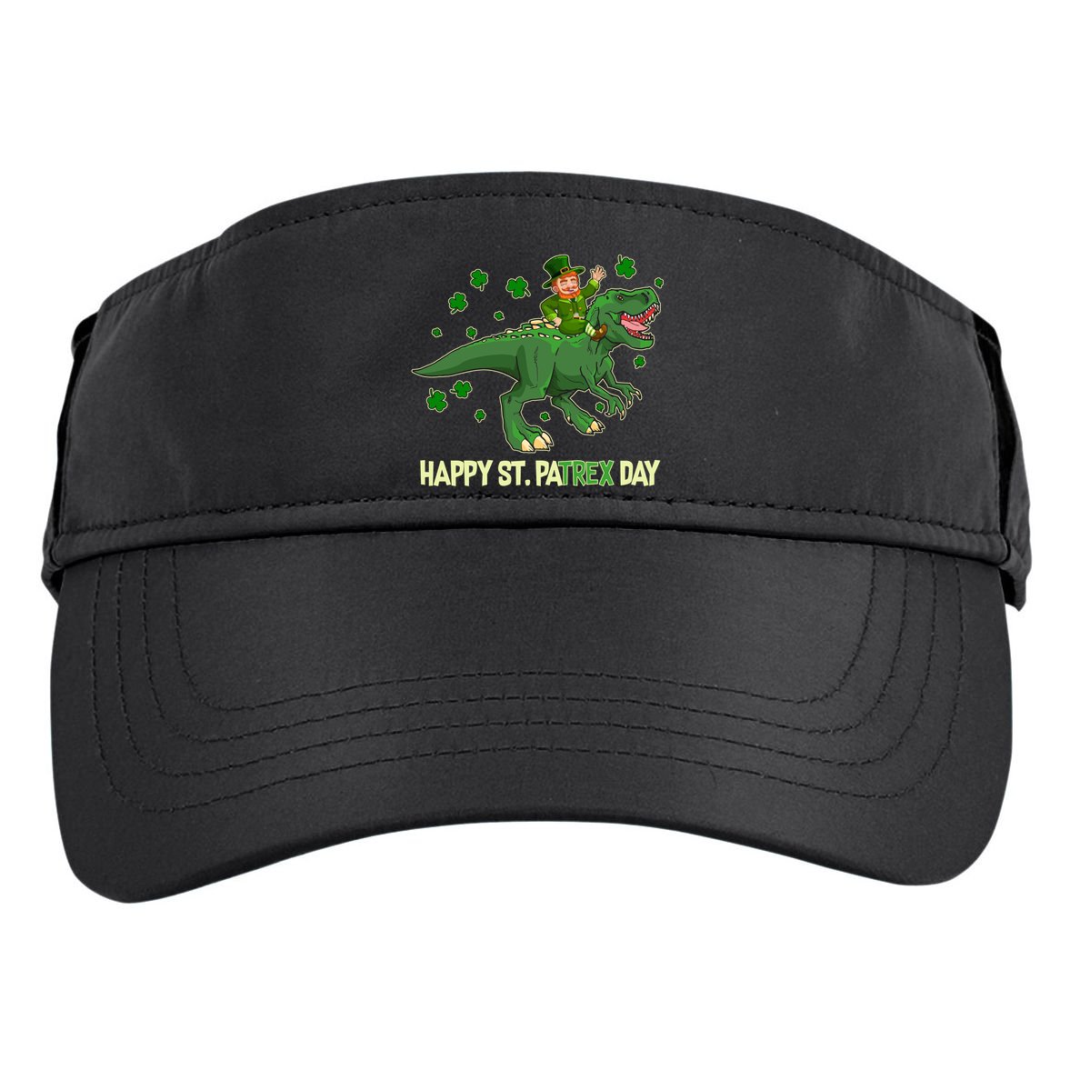 Happy St PaTREX Day Leprechaun Riding T-Rex Dinosaur Adult Drive Performance Visor