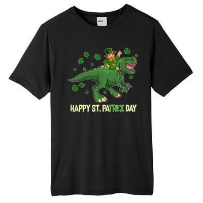 Happy St PaTREX Day Leprechaun Riding T-Rex Dinosaur Tall Fusion ChromaSoft Performance T-Shirt