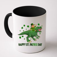 Happy St PaTREX Day Leprechaun Riding T-Rex Dinosaur Mug