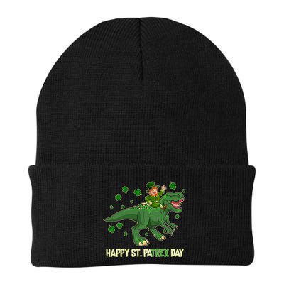 Happy St PaTREX Day Leprechaun Riding T-Rex Dinosaur Beanie