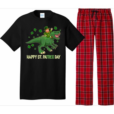 Happy St PaTREX Day Leprechaun Riding T-Rex Dinosaur Pajama Set