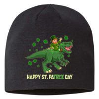 Happy St PaTREX Day Leprechaun Riding T-Rex Dinosaur Sustainable Beanie