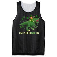 Happy St PaTREX Day Leprechaun Riding T-Rex Dinosaur Mesh Reversible Basketball Jersey Tank