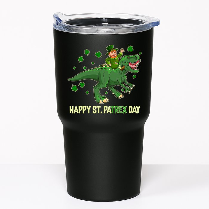 Happy St PaTREX Day Leprechaun Riding T-Rex Dinosaur Tumbler