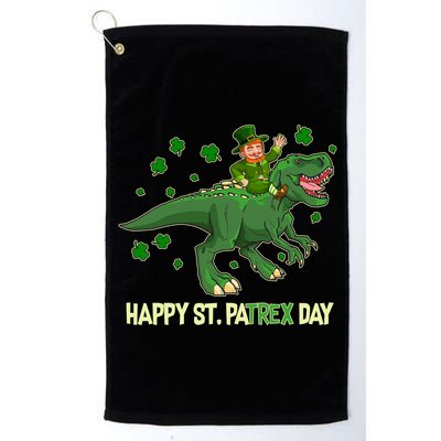Happy St PaTREX Day Leprechaun Riding T-Rex Dinosaur Golf Towel