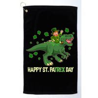 Happy St PaTREX Day Leprechaun Riding T-Rex Dinosaur Golf Towel