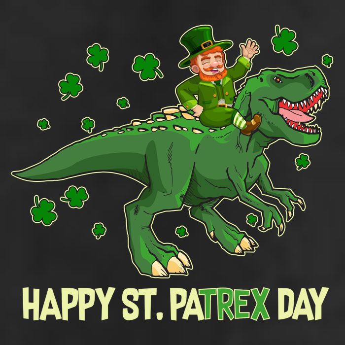 Happy St PaTREX Day Leprechaun Riding T-Rex Dinosaur Golf Towel