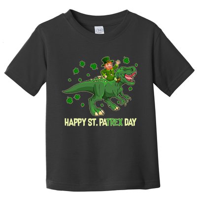 Happy St PaTREX Day Leprechaun Riding T-Rex Dinosaur Toddler T-Shirt