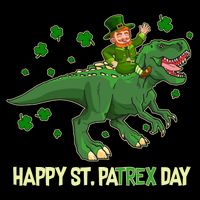 Happy St PaTREX Day Leprechaun Riding T-Rex Dinosaur Womens T-Shirt