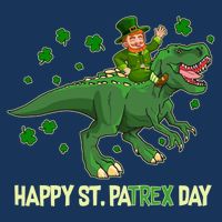 Happy St PaTREX Day Leprechaun Riding T-Rex Dinosaur Infant Baby Jersey Bodysuit
