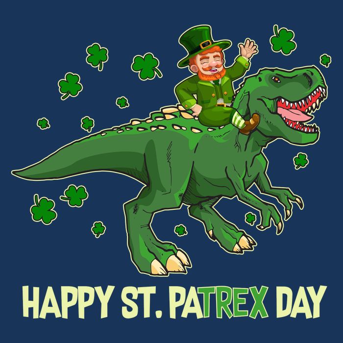Happy St PaTREX Day Leprechaun Riding T-Rex Dinosaur Infant Baby Jersey Bodysuit
