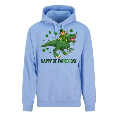 Happy St PaTREX Day Leprechaun Riding T-Rex Dinosaur Unisex Surf Hoodie