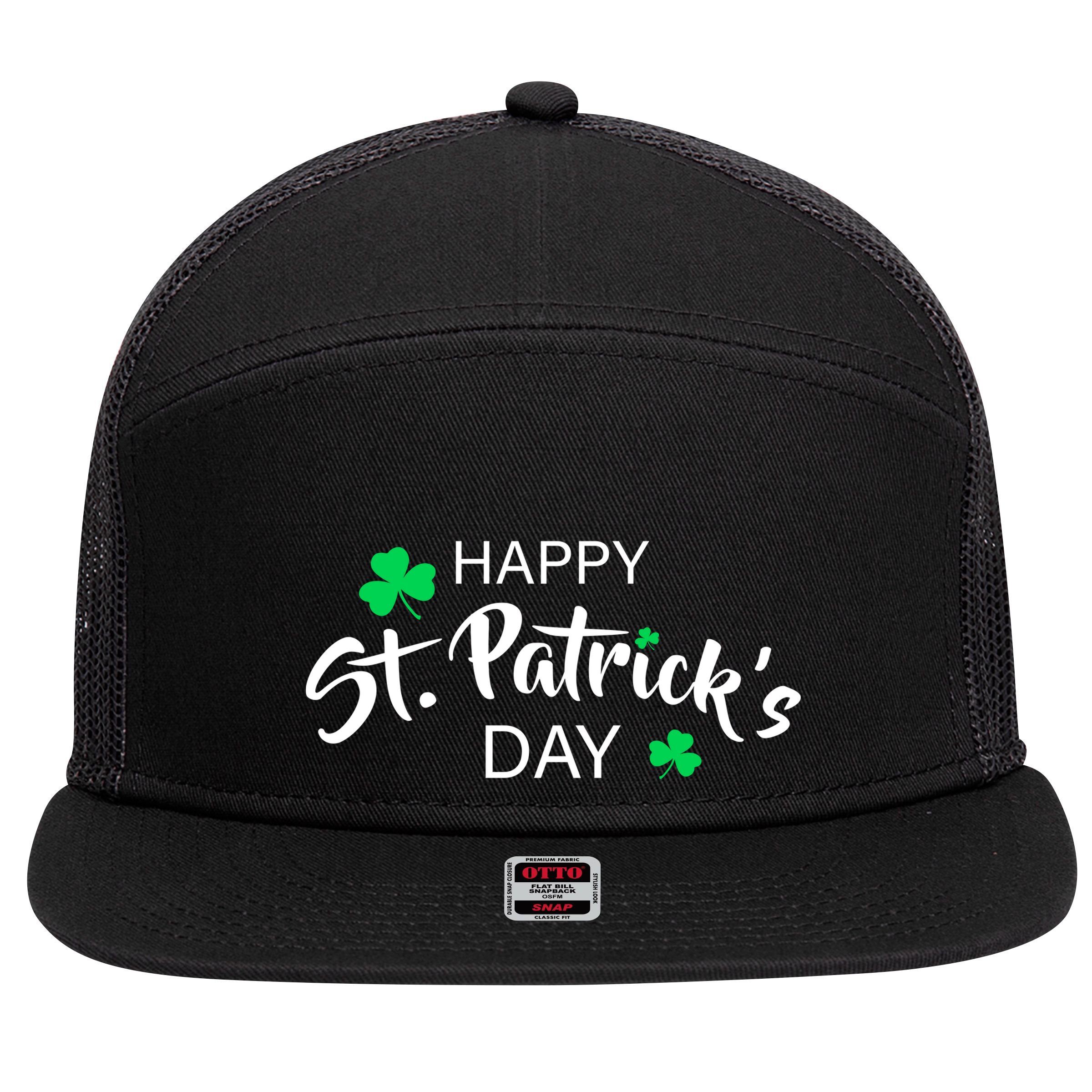 Happy St.Patrick's Day 7 Panel Mesh Trucker Snapback Hat