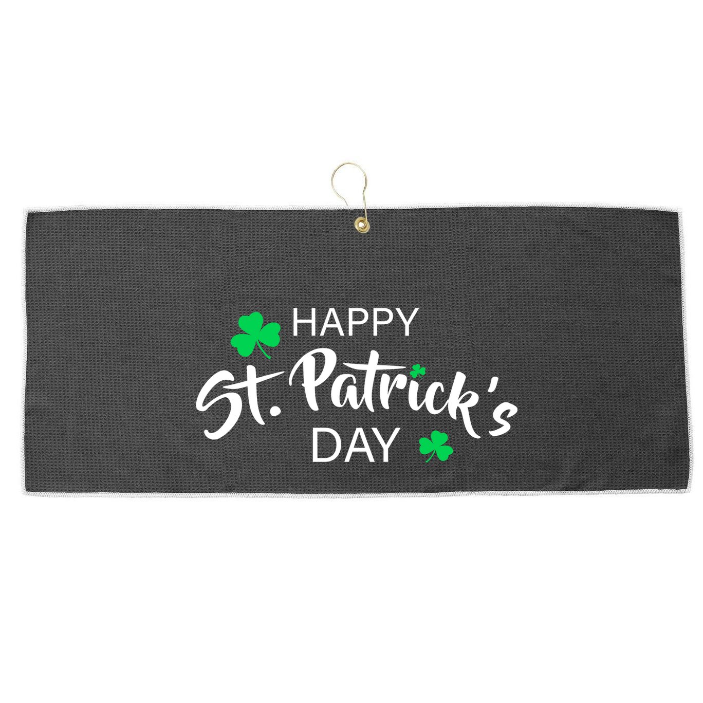 Happy St.Patrick's Day Large Microfiber Waffle Golf Towel