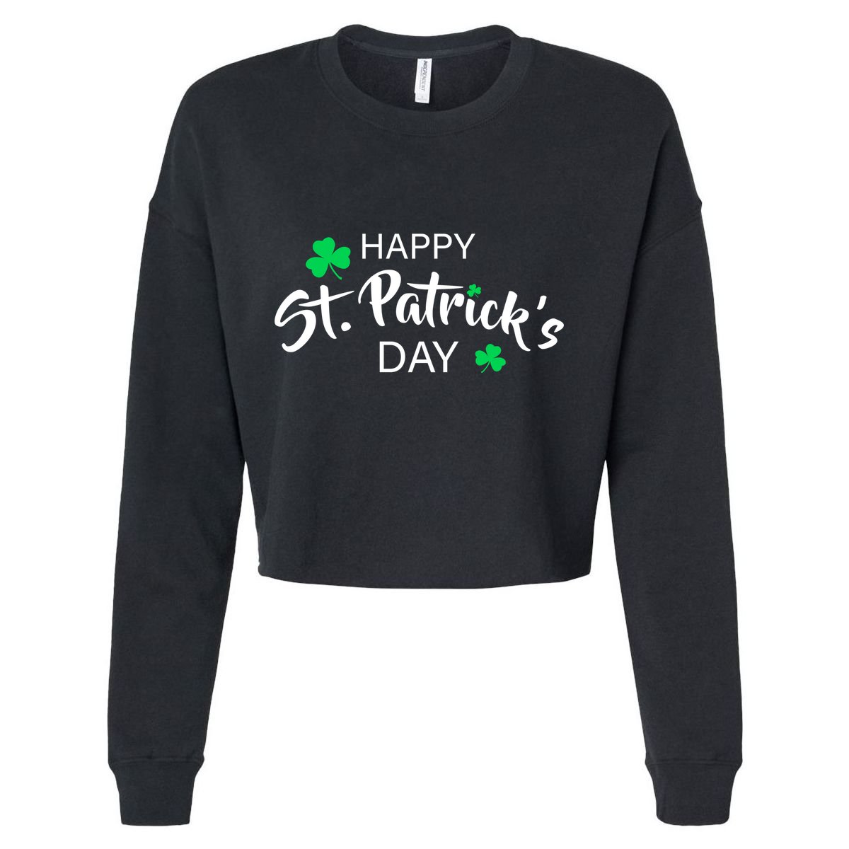 Happy St.Patrick's Day Cropped Pullover Crew