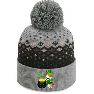 Happy St Patrick's Day Corgi The Baniff Cuffed Pom Beanie